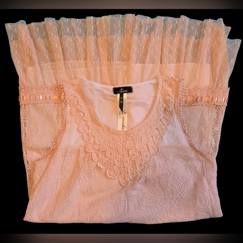 NWT RARE Risøe Be Beautiful Pink Crochet Shift Dress - Picture 11 of 16
